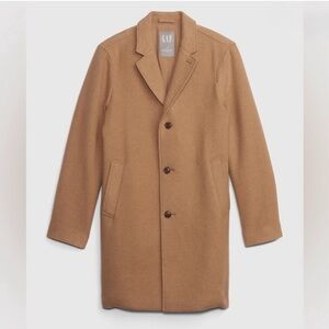 GAP Classic Men's Camel Wool Blend Trench Coat Single Breasted M fully lined